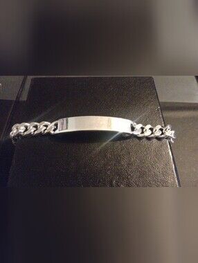 925 Sterling Silver ID Bar Necklace